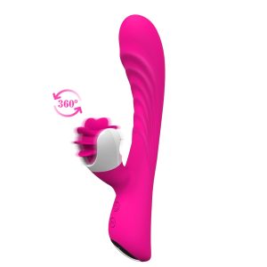 VIBRADOR CON LENGUAS GIRATORIAS RECARGABLE USB