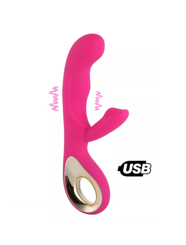 Consolador Vibrador Doble Masajeador Carga Usb Punto G - Imagen 2