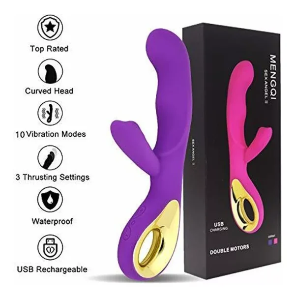 Consolador Vibrador Doble Masajeador Carga Usb Punto G - Imagen 3