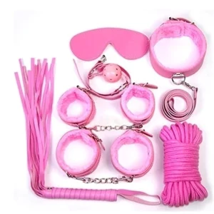 KIT BONDAGE ROSA CON PELUCHE - 8 PIEZAS