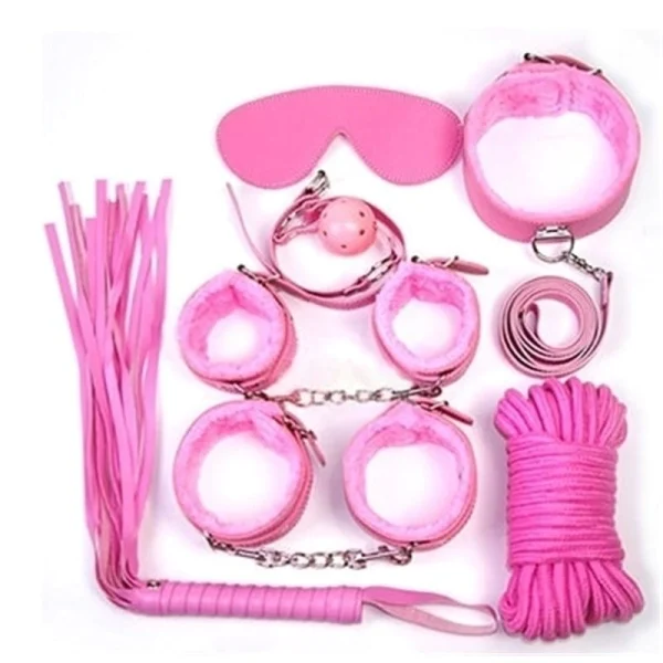 KIT BONDAGE ROSA CON PELUCHE - 8 PIEZAS